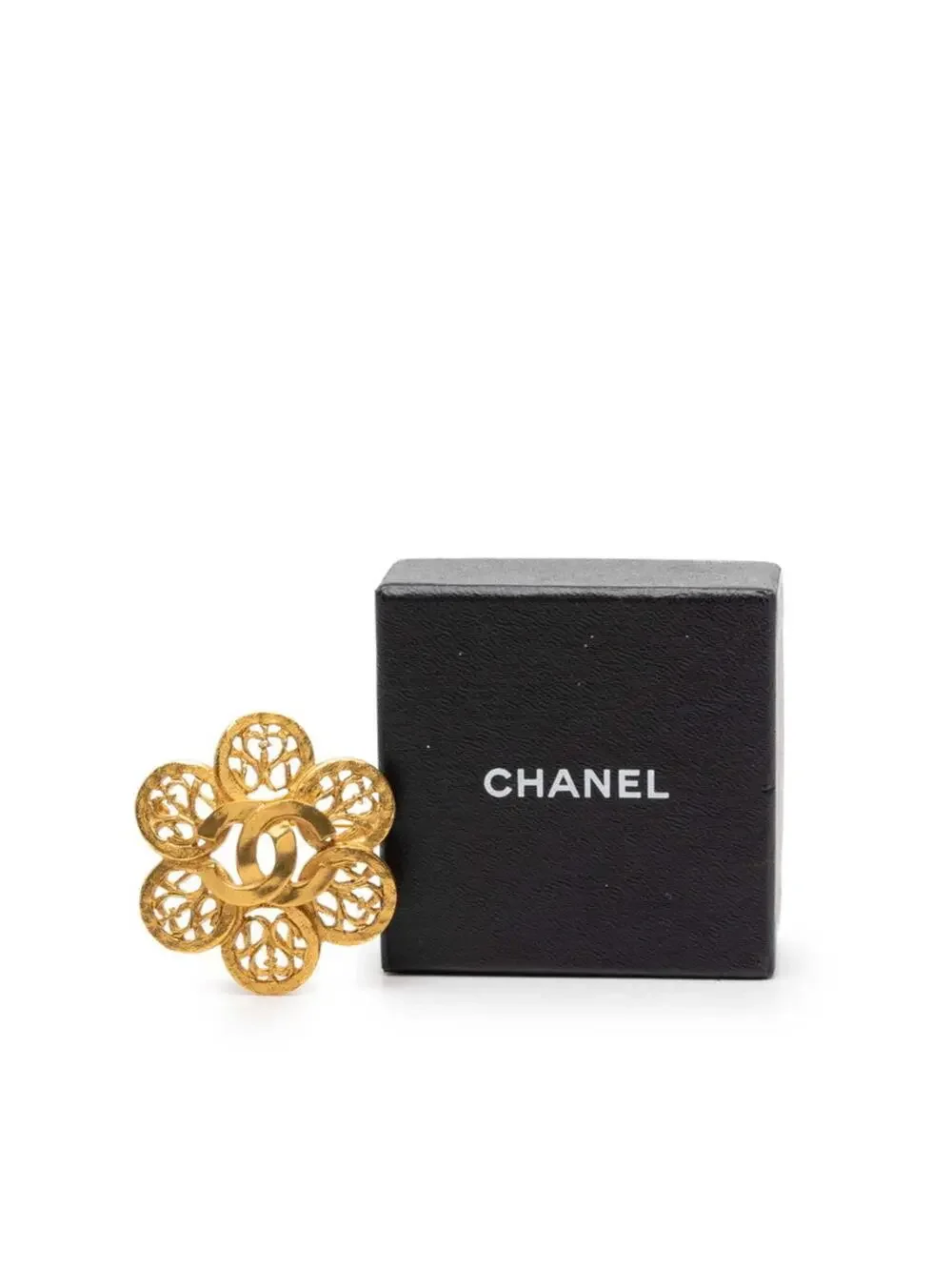 Chanel Cc Logo Flower Brooch Metal #247109C88B